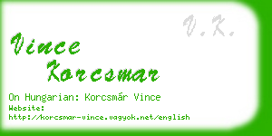 vince korcsmar business card